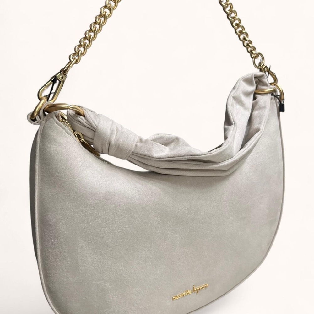 Nanette Lepore Pearl Colored Crossbody Bag with Faux Leather and Gold Hardware - Picture 3 of 10